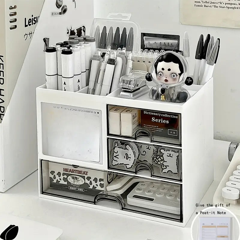 White Transparent Desktop Storage Organizer