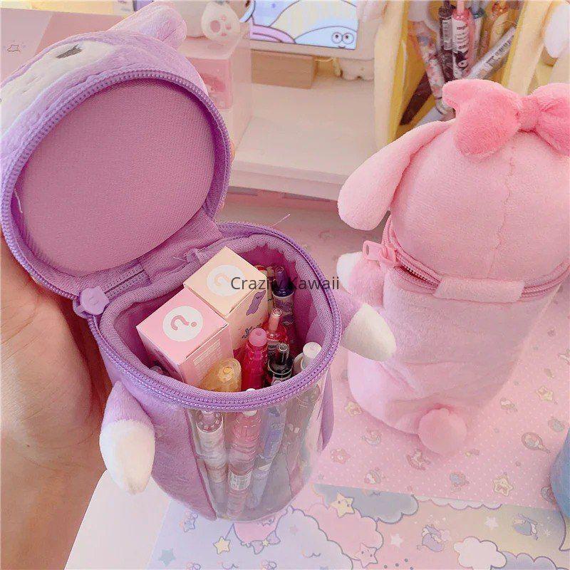 Sanrio Plush Transparent Pencil Case