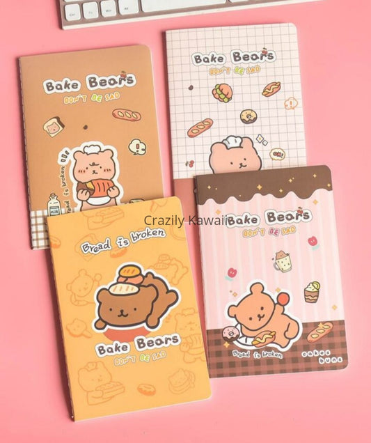 Kawaii Baking Bear Notebook Set