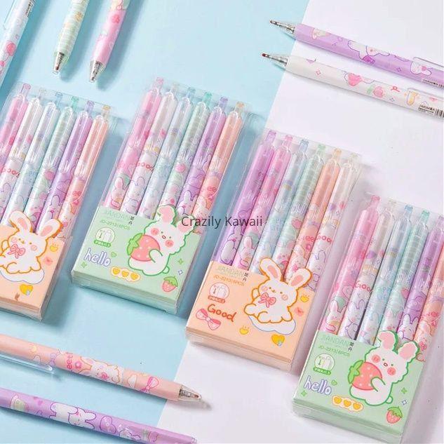 Kawaii Bunny Retractable Pen Set