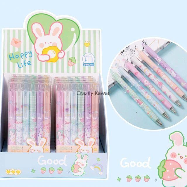 Kawaii Bunny Retractable Pen Set