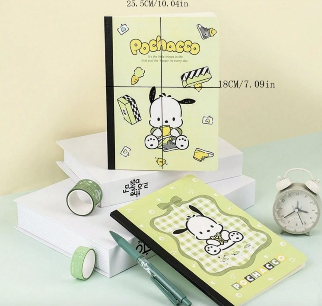 Pochacco Cute Student Journal Notebook - Set Of 2