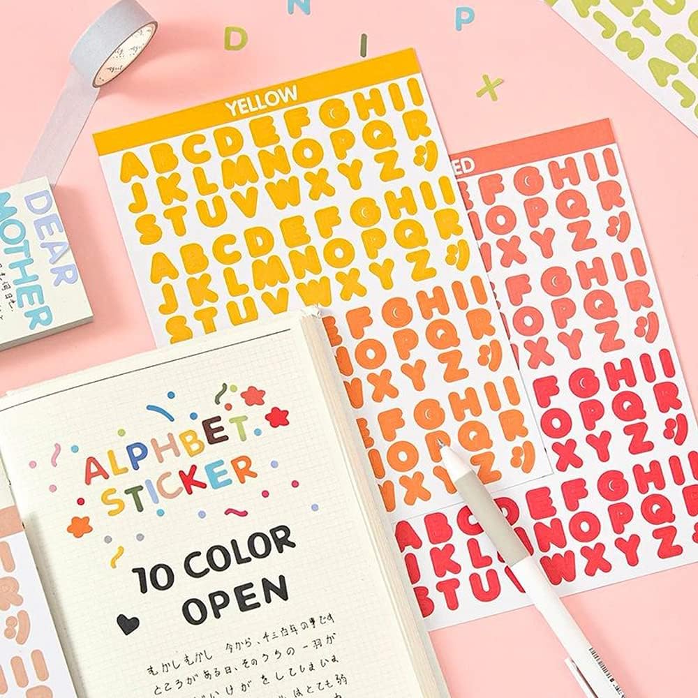 Adhesive Colorful Alphabet Letters Stickers