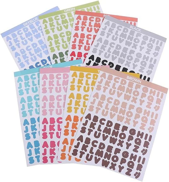 Adhesive Colorful Alphabet Letters Stickers