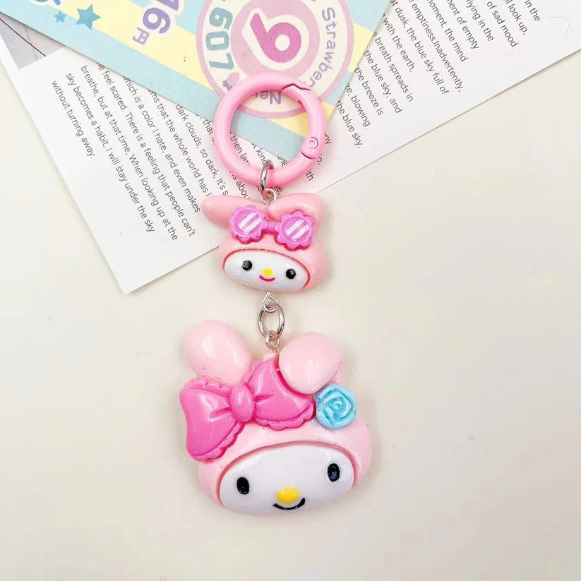 Kawaii Sanrio Head Pendent Keychain