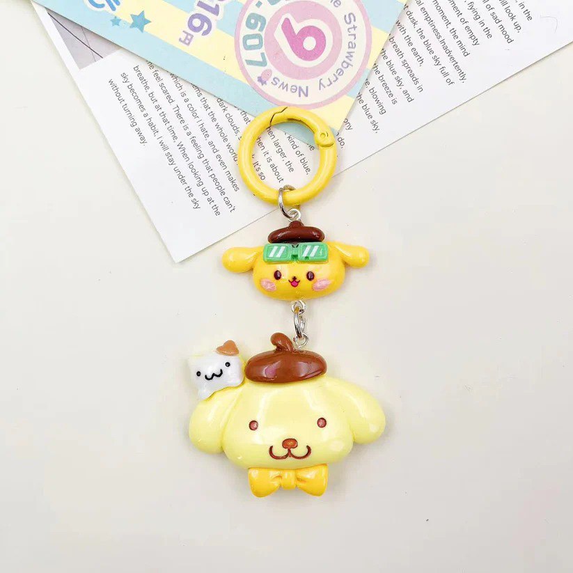 Kawaii Sanrio Head Pendent Keychain