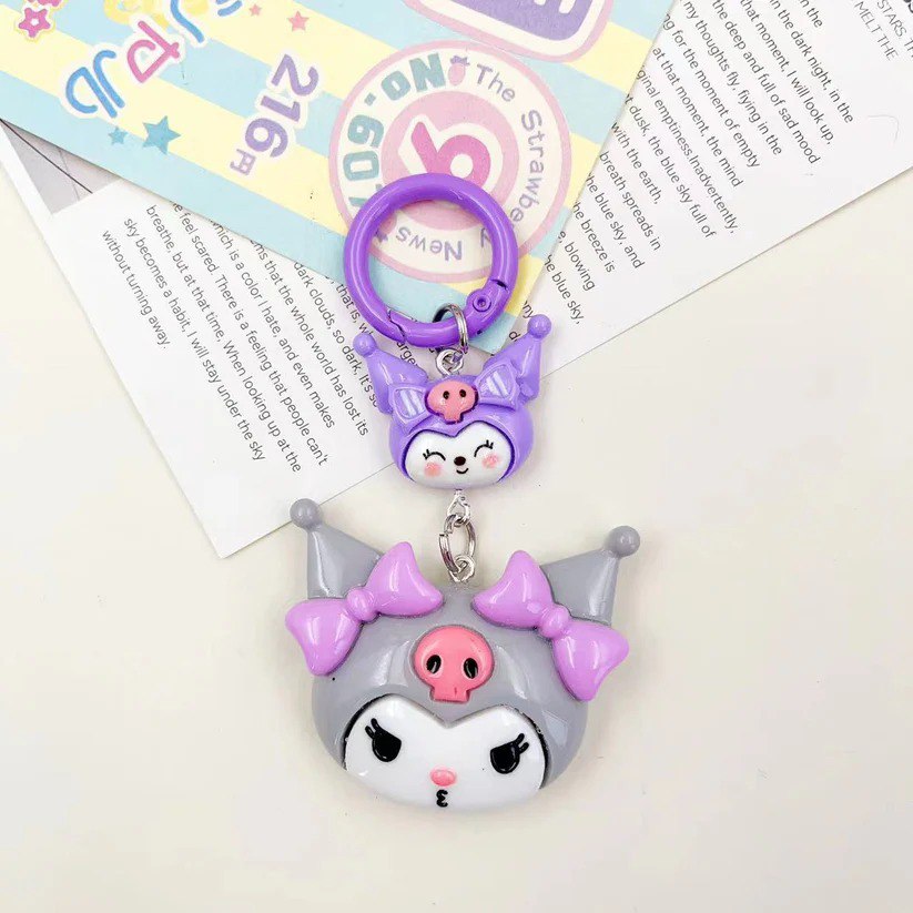 Kawaii Sanrio Head Pendent Keychain