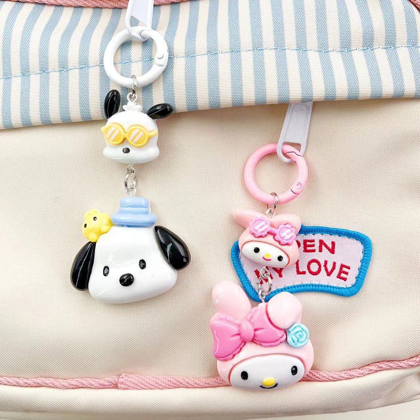 Kawaii Sanrio Head Pendent Keychain