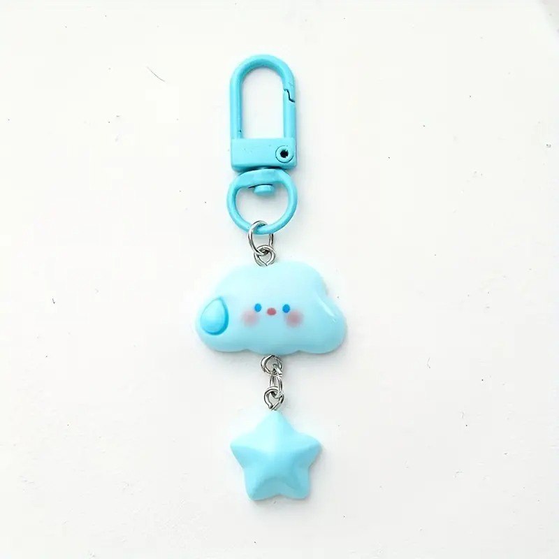 Acrylic Cloud with Star Keychain