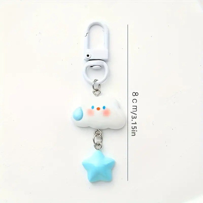 Acrylic Cloud with Star Keychain