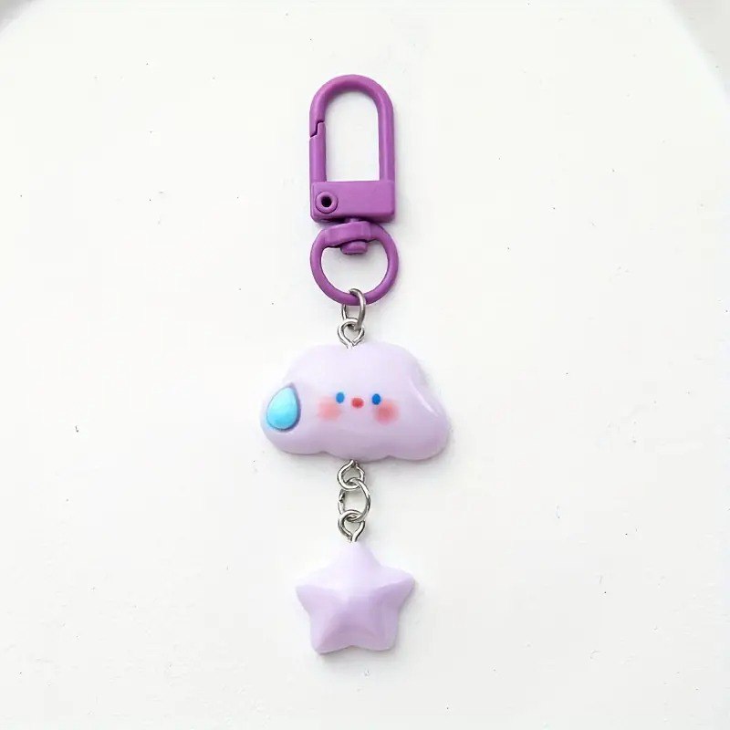 Acrylic Cloud with Star Keychain