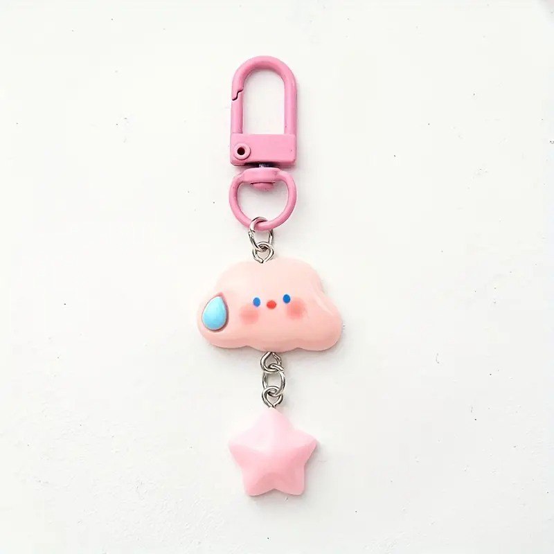 Acrylic Cloud with Star Keychain