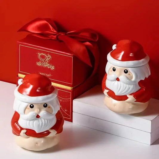 Santa Claus Ceramic Mug with Lid