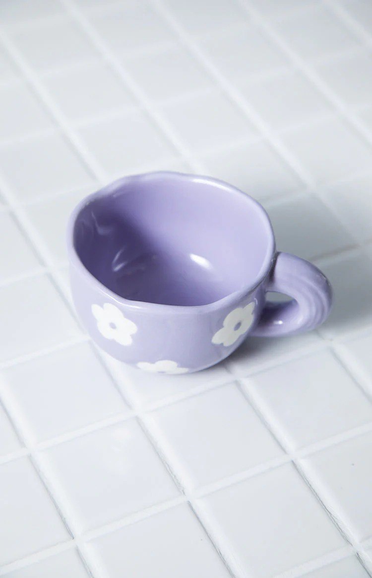 Pinterest Purple Ceramic Mug with Saucer