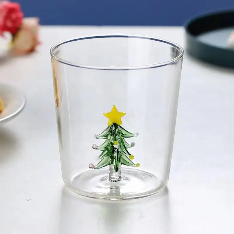 Kawaii Borosilicate Glass Christmas Tree Cup - Only Preorder