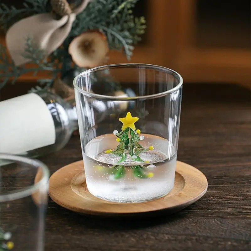 Kawaii Borosilicate Glass Christmas Tree Cup - Only Preorder