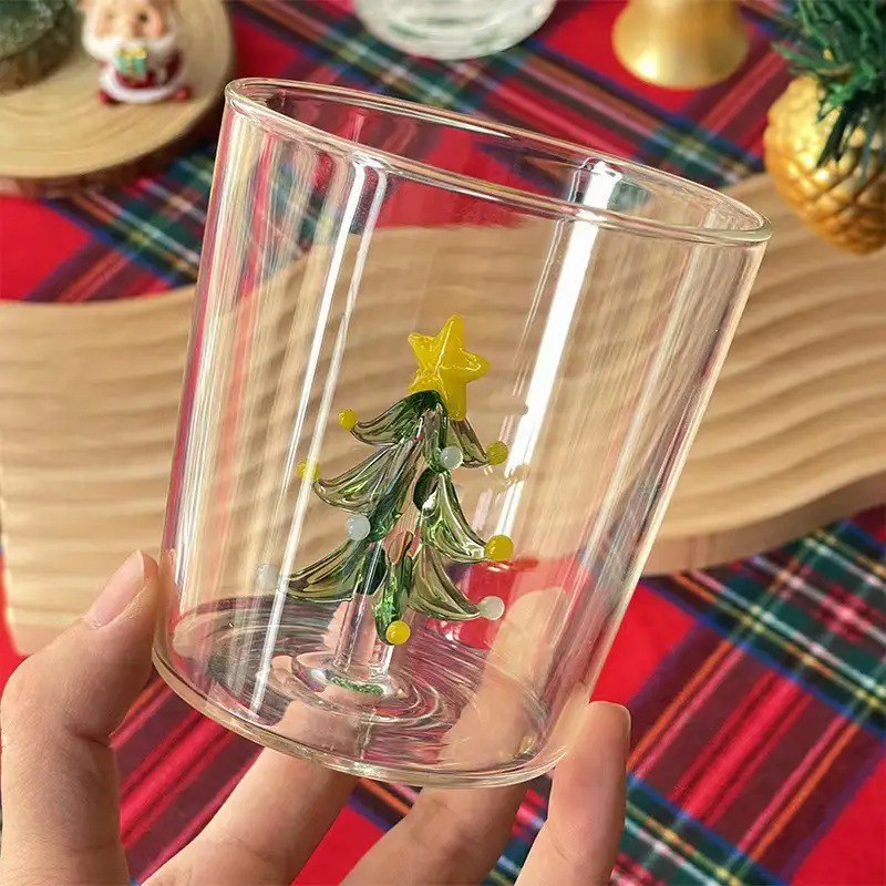 Kawaii Borosilicate Glass Christmas Tree Cup - Only Preorder