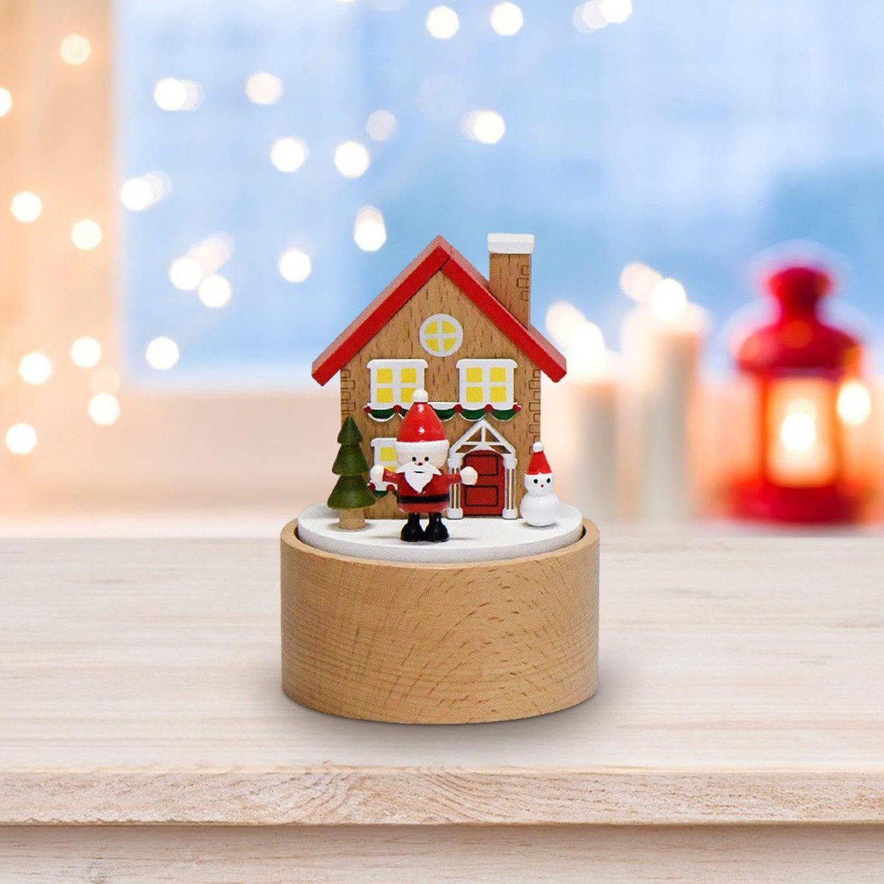 Handmade Mini Santa Claus Wooden Music Box