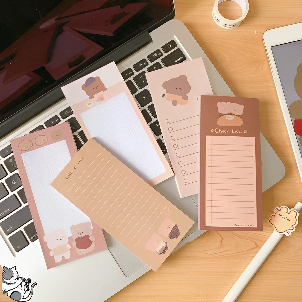 Cute Cartoon Bear Memo Notes – Crazily Kawaii