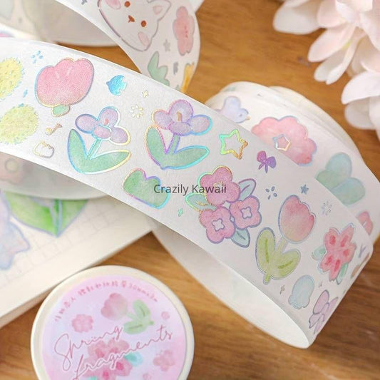 Kawaii Vibrant Spring Tape Journal Stickers