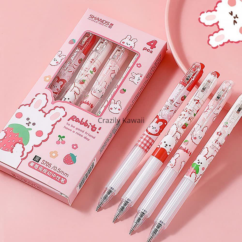 Kawaii Strawberry Rabbit  Clip Pen