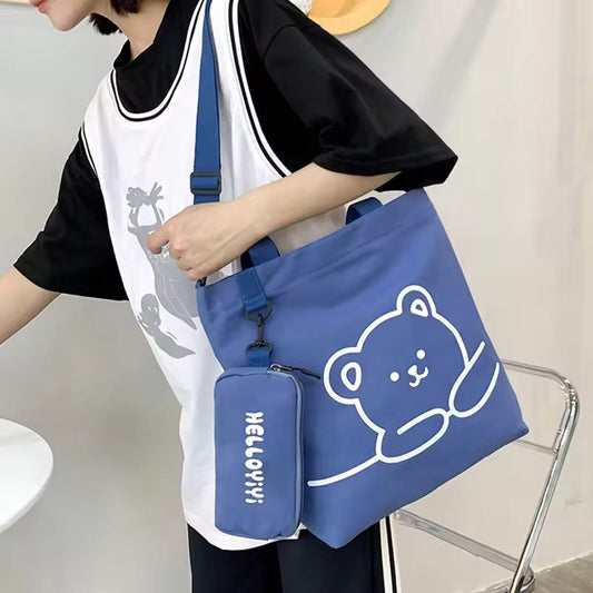 Kawaii Bear Canvas Cotton Tote Bag