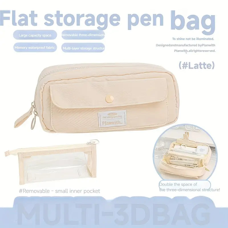 Pastel Shade Large Capacity Stationery Pouch