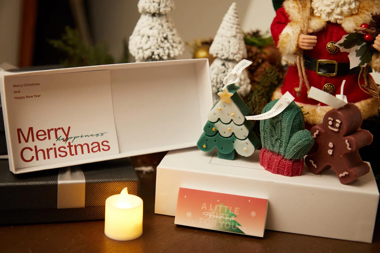 Handmade Christmas Scented Candle Gift Set – 3 Pcs