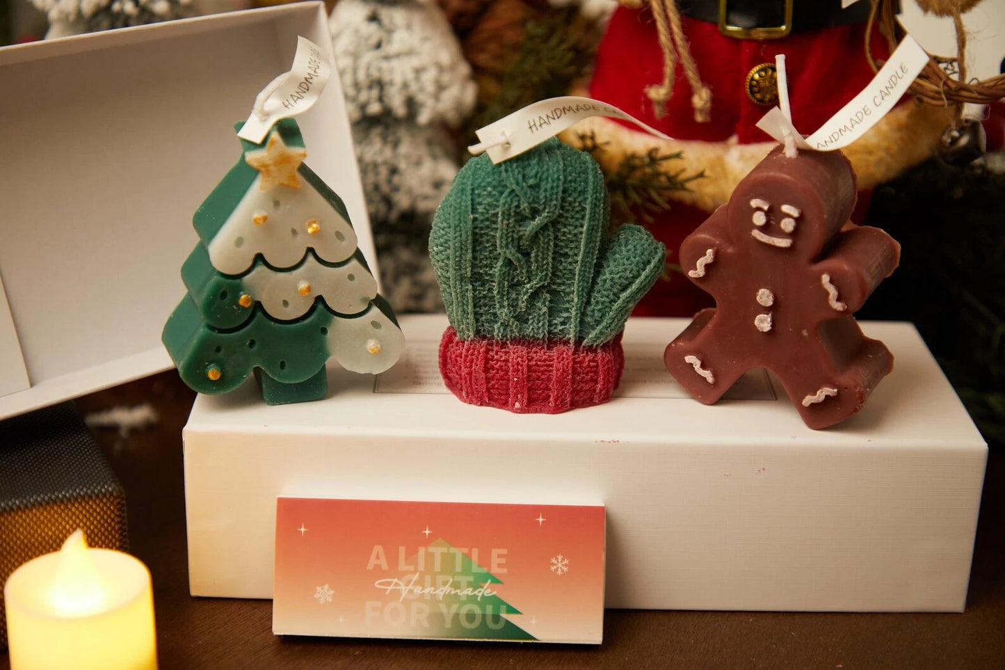 Handmade Christmas Scented Candle Gift Set – 3 Pcs