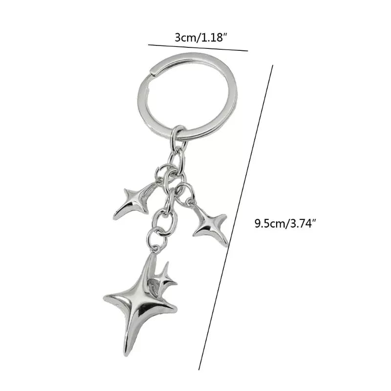 Kawaii Star Moon Metal Keychain