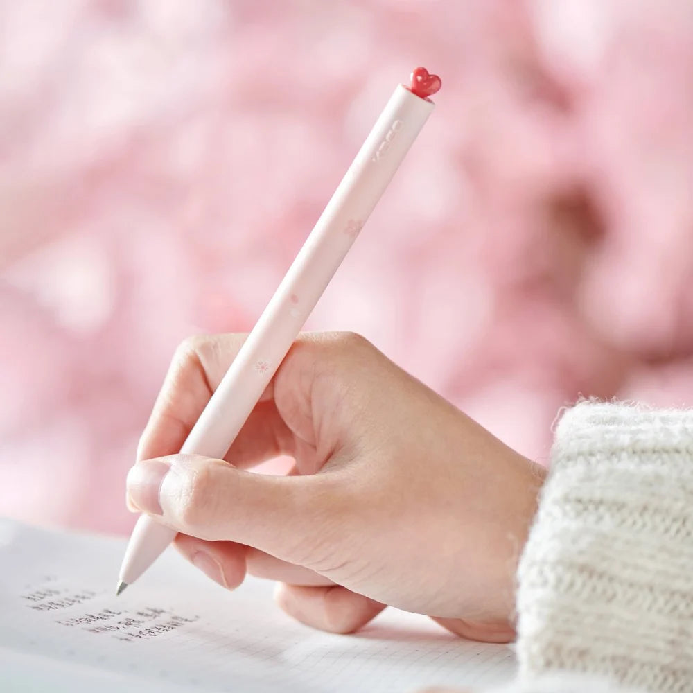 Roller Sakura Pink Heart Pen with Refills