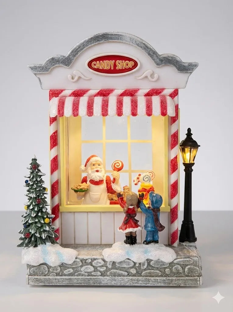 Santa White Candy Shop Lamp - With Music