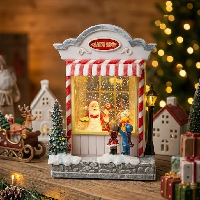 Santa White Candy Shop Lamp - With Music
