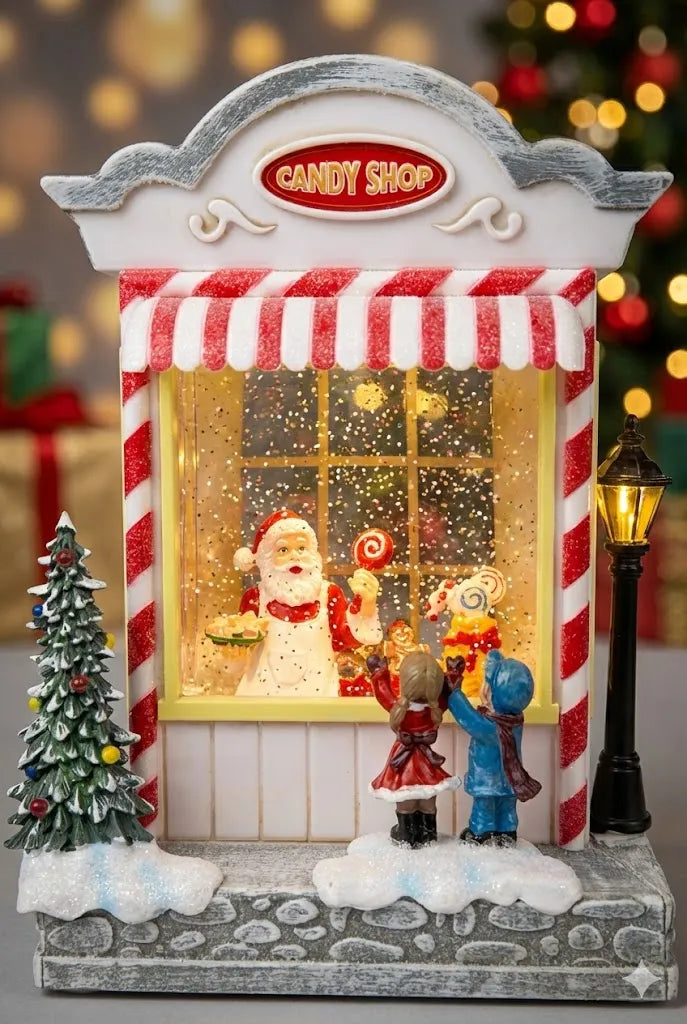 Santa White Candy Shop Lamp - With Music