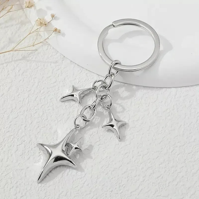 Kawaii Star Moon Metal Keychain