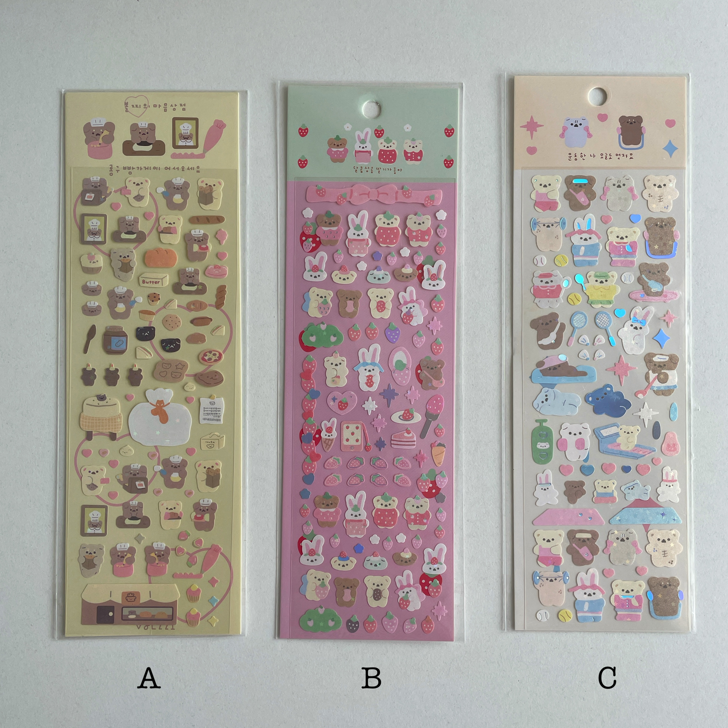 Korean Deco Shiny Bear Sticker Sheet