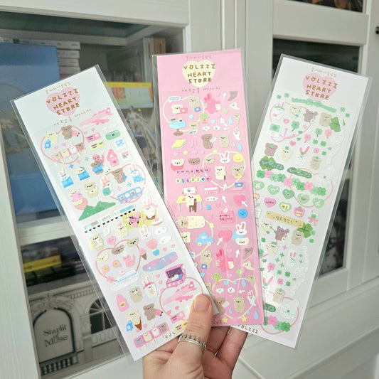 Korean Deco Shiny Bear Sticker Sheet