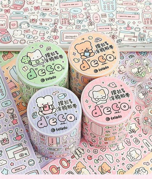 Kawaii Deco Bear Sticker Roll