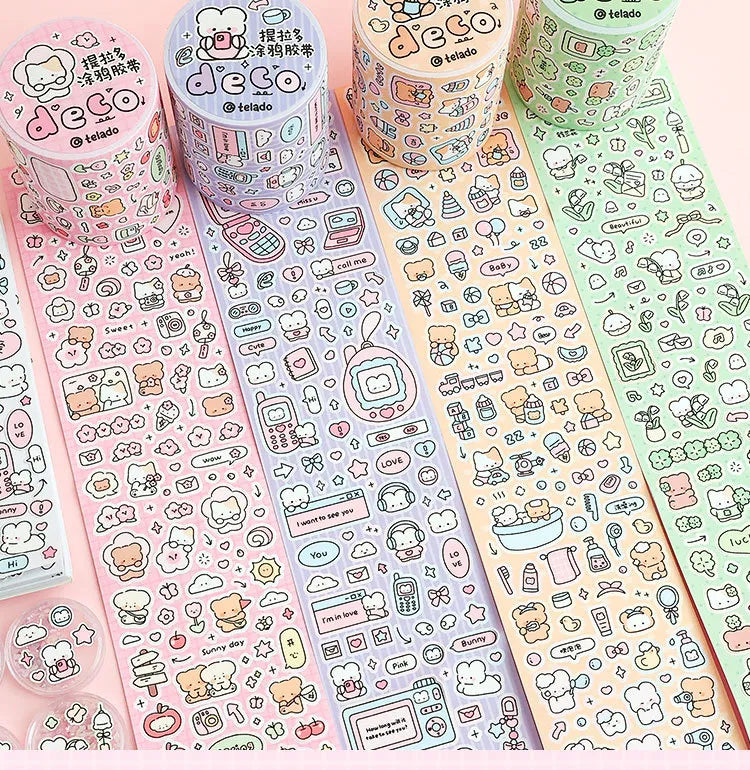 Kawaii Deco Bear Sticker Roll