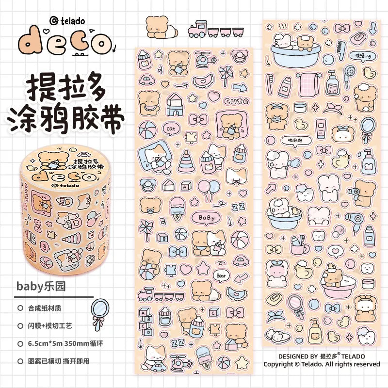 Kawaii Deco Bear Sticker Roll