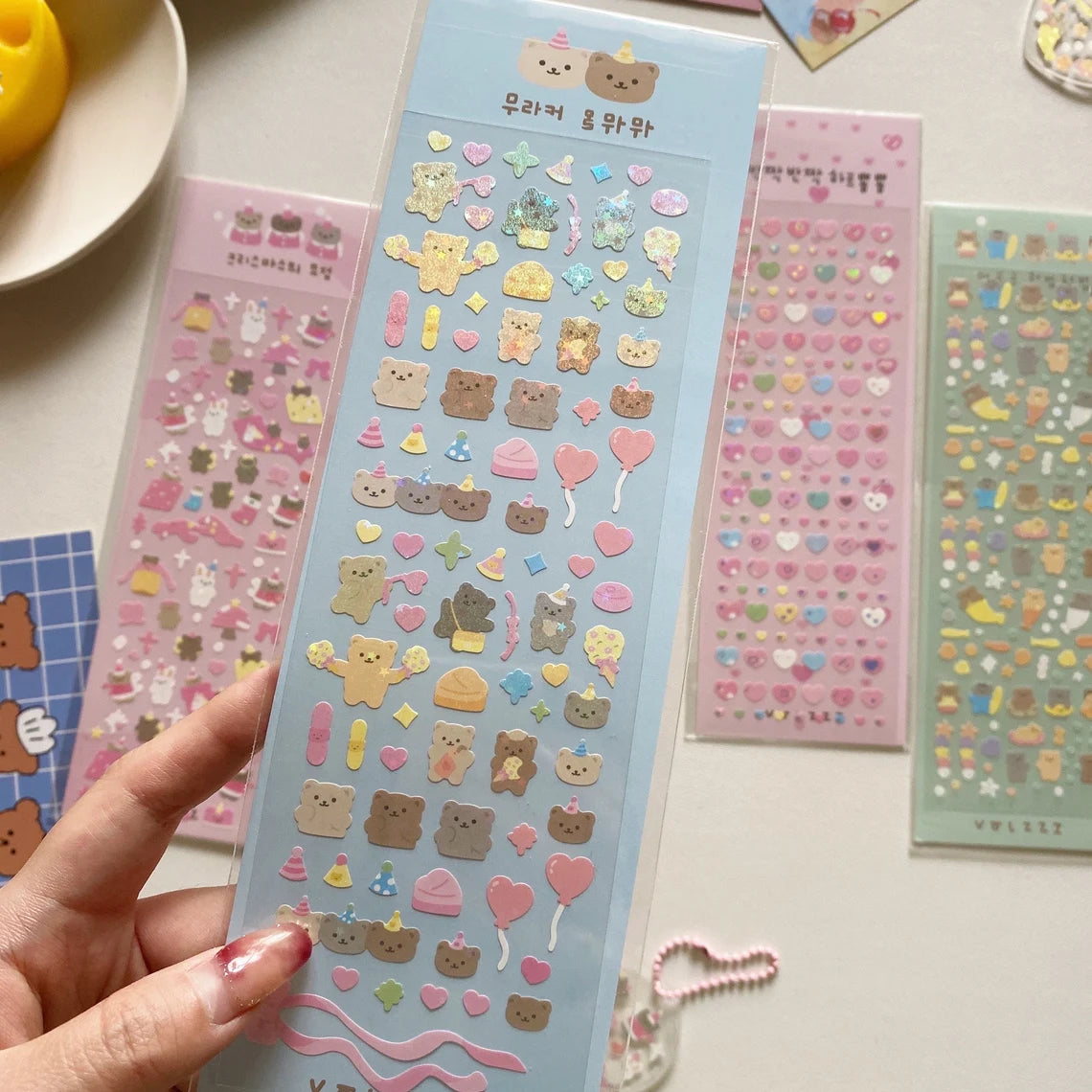 Korean Pastel Kawaii Shiny Stickers