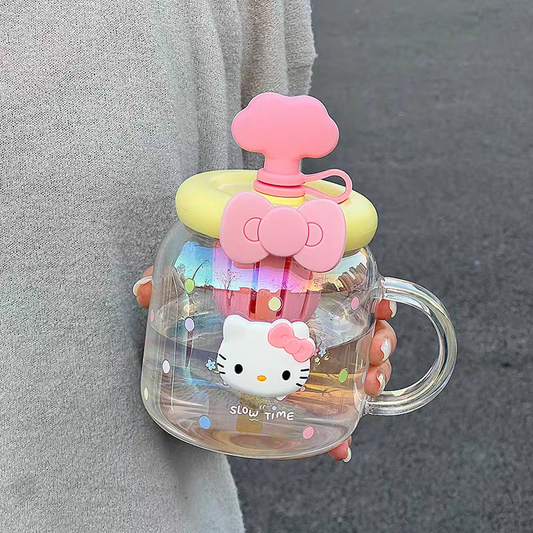 Hello Kitty Glass Mug with Strainer - Preorder