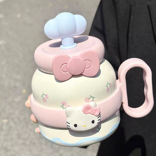 Hello Kitty Large-capacity Insulated tumbler with strainer - Preorder