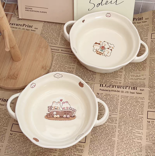 Korean Aesthetic Bear Bowl