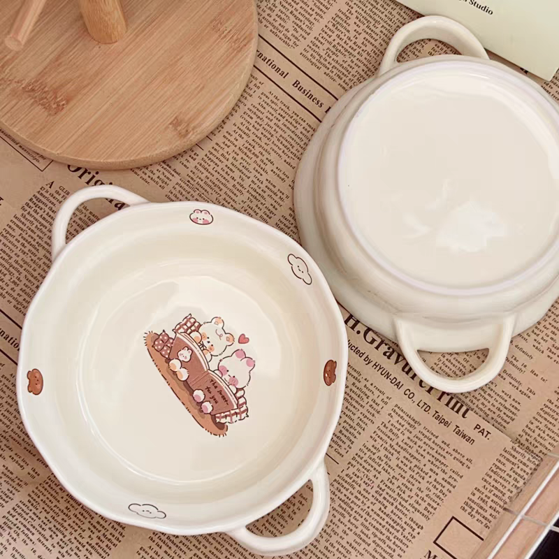 Korean Aesthetic Bear Bowl
