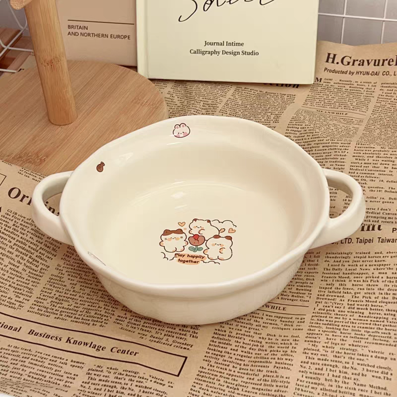 Korean Aesthetic Bear Bowl