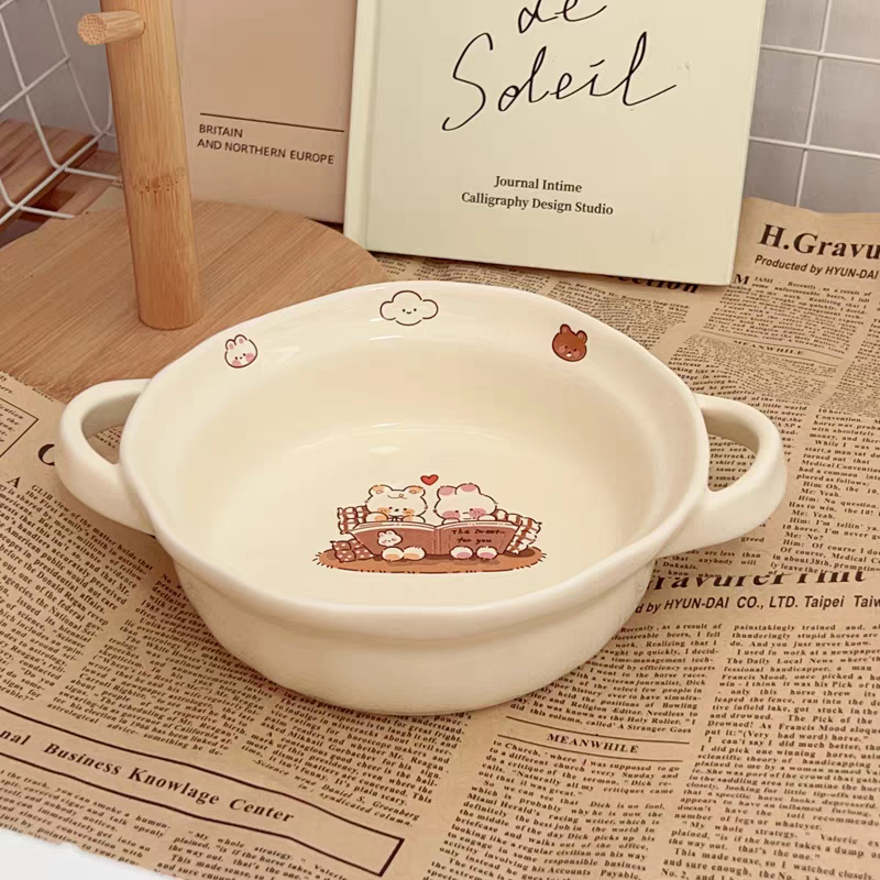 Korean Aesthetic Bear Bowl