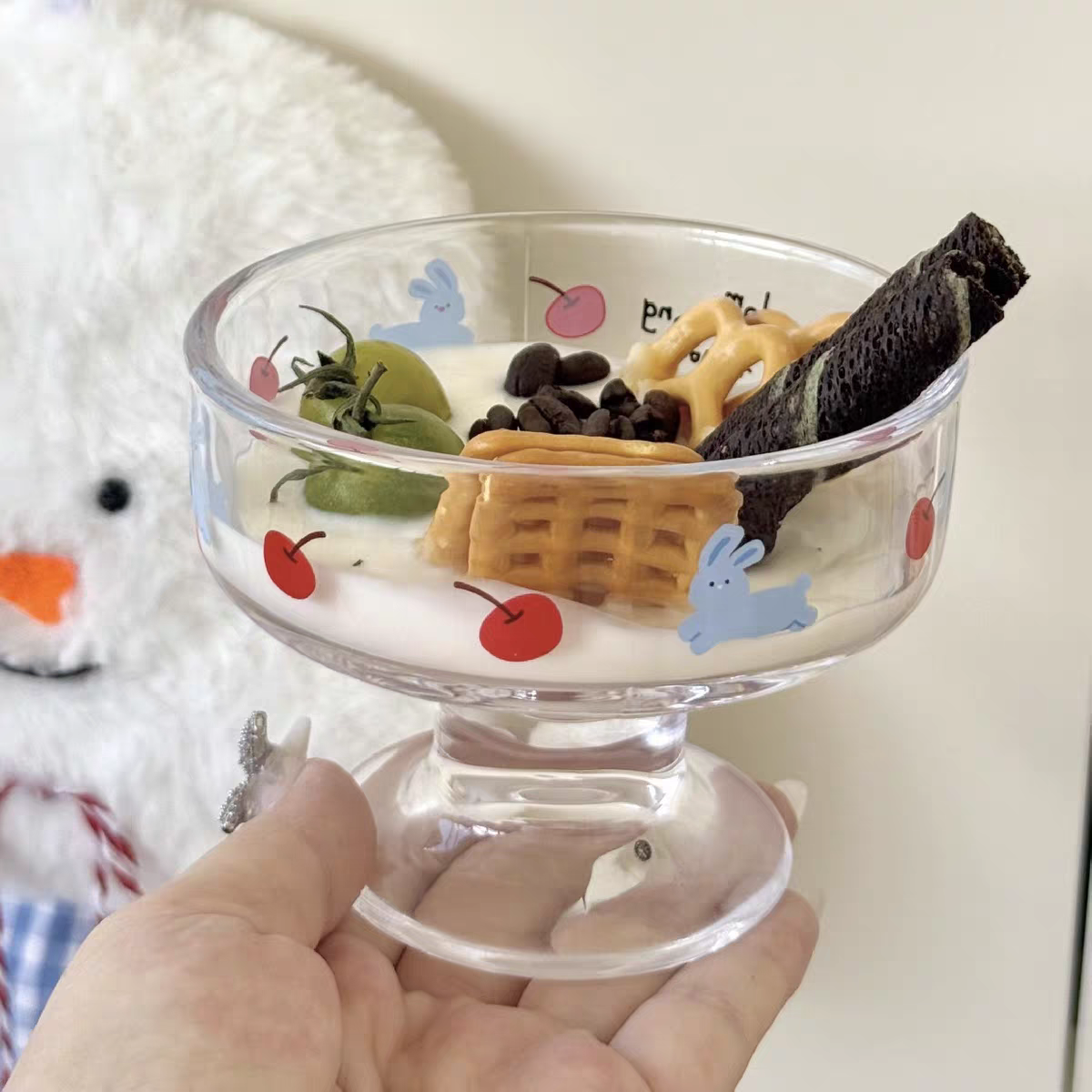 Kawaii Glass Icecream/Snack Bowl