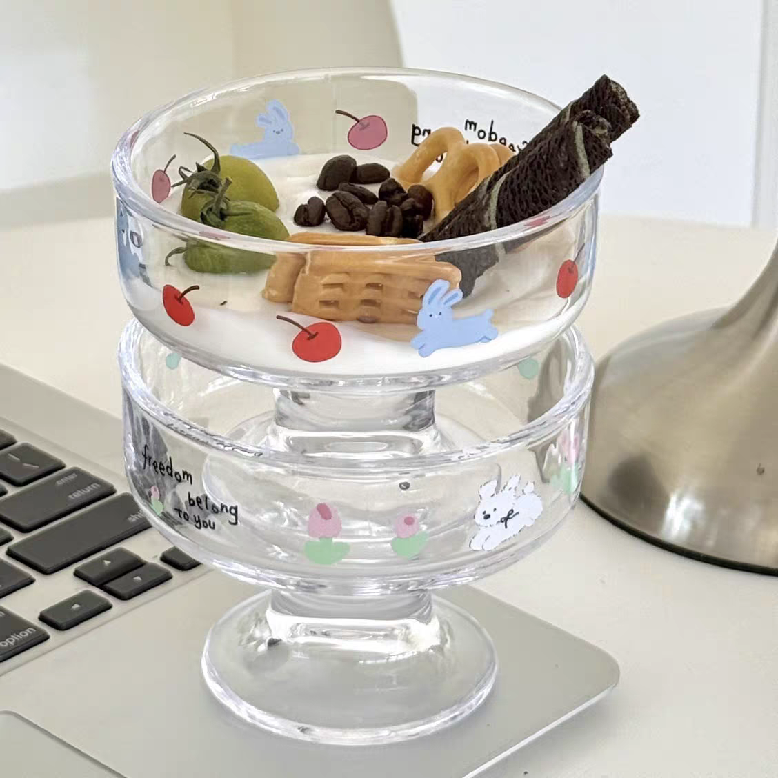 Kawaii Glass Icecream/Snack Bowl