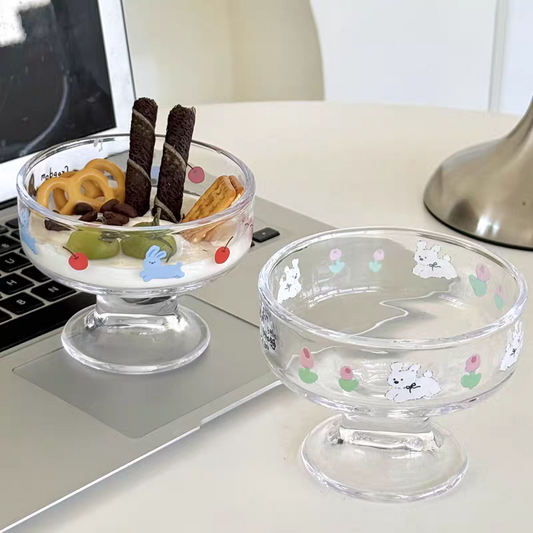 Kawaii Glass Icecream/Snack Bowl